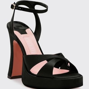 PIFERI SZ 8 Miranda Textured Satin Platform Sandals NEVER WORN